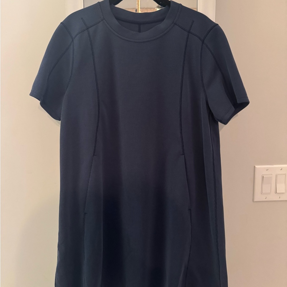 Navy Blue Short Sleeve Dress
